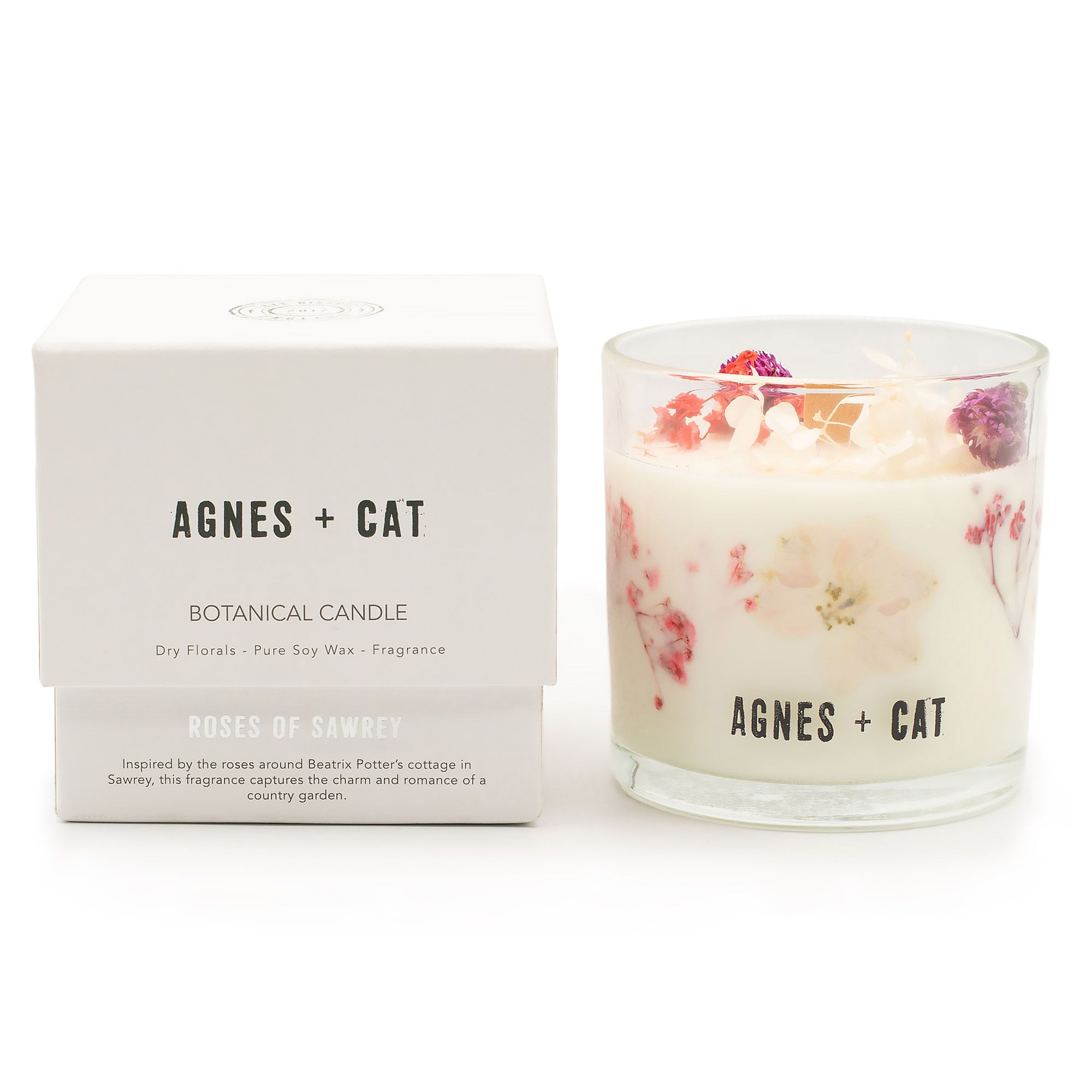 Agnes + Cat Botanisk Soja Duftlys – Roses Of Sawrey