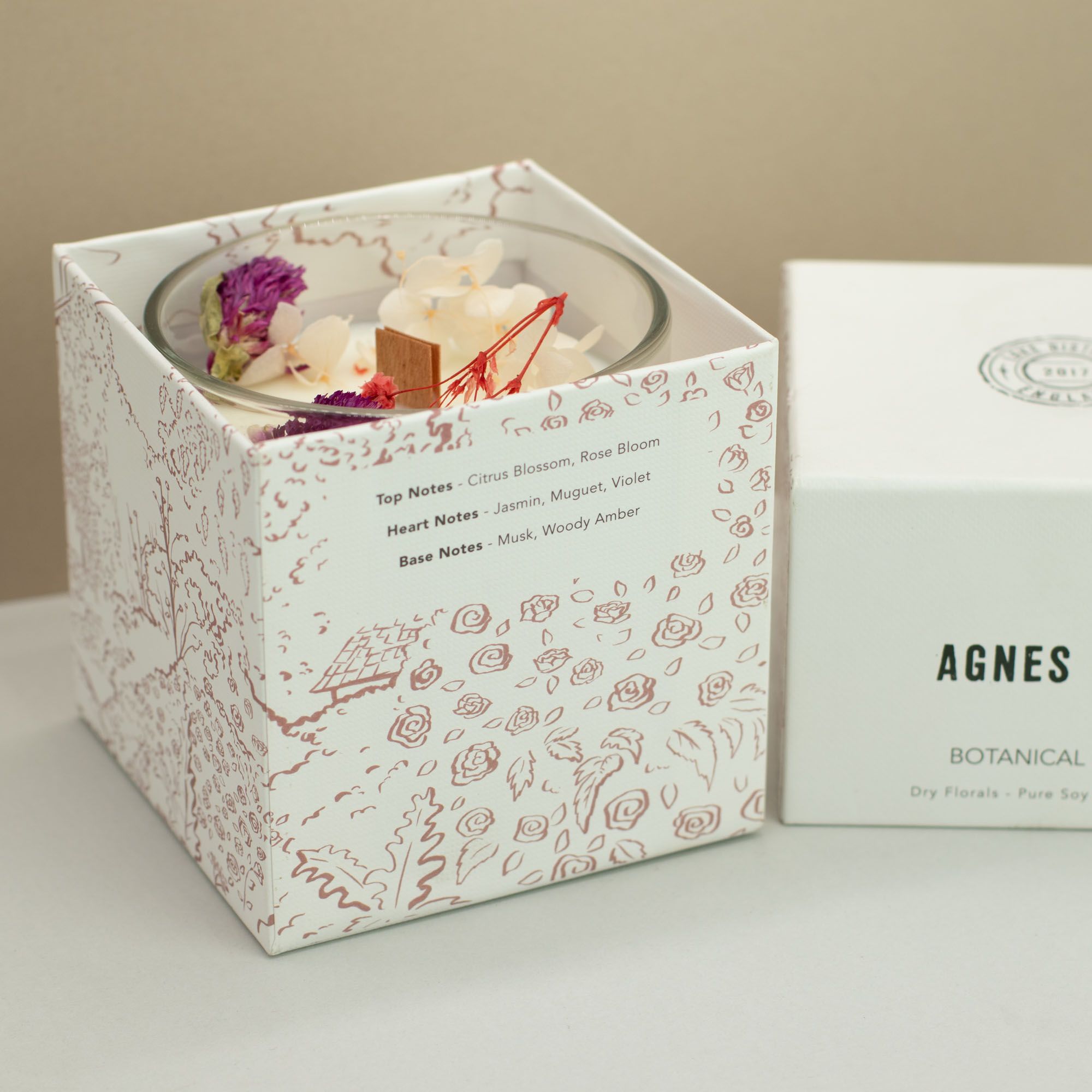Agnes + Cat Botanisk Soja Duftlys – Roses Of Sawrey