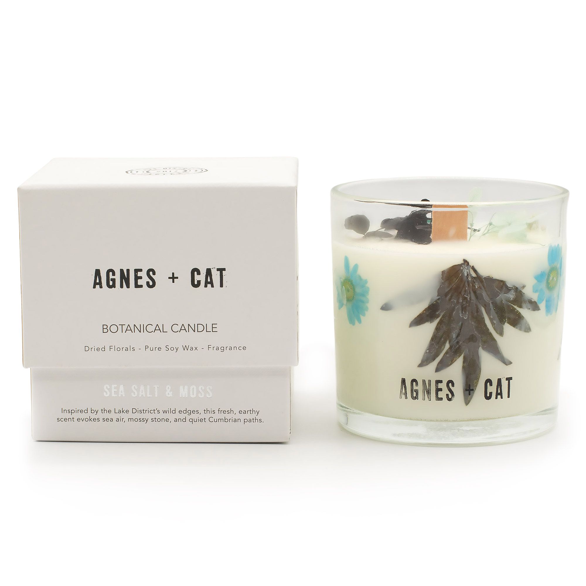 Agnes + Cat Botanisk Soja Duftlys – Seasalt + Moss