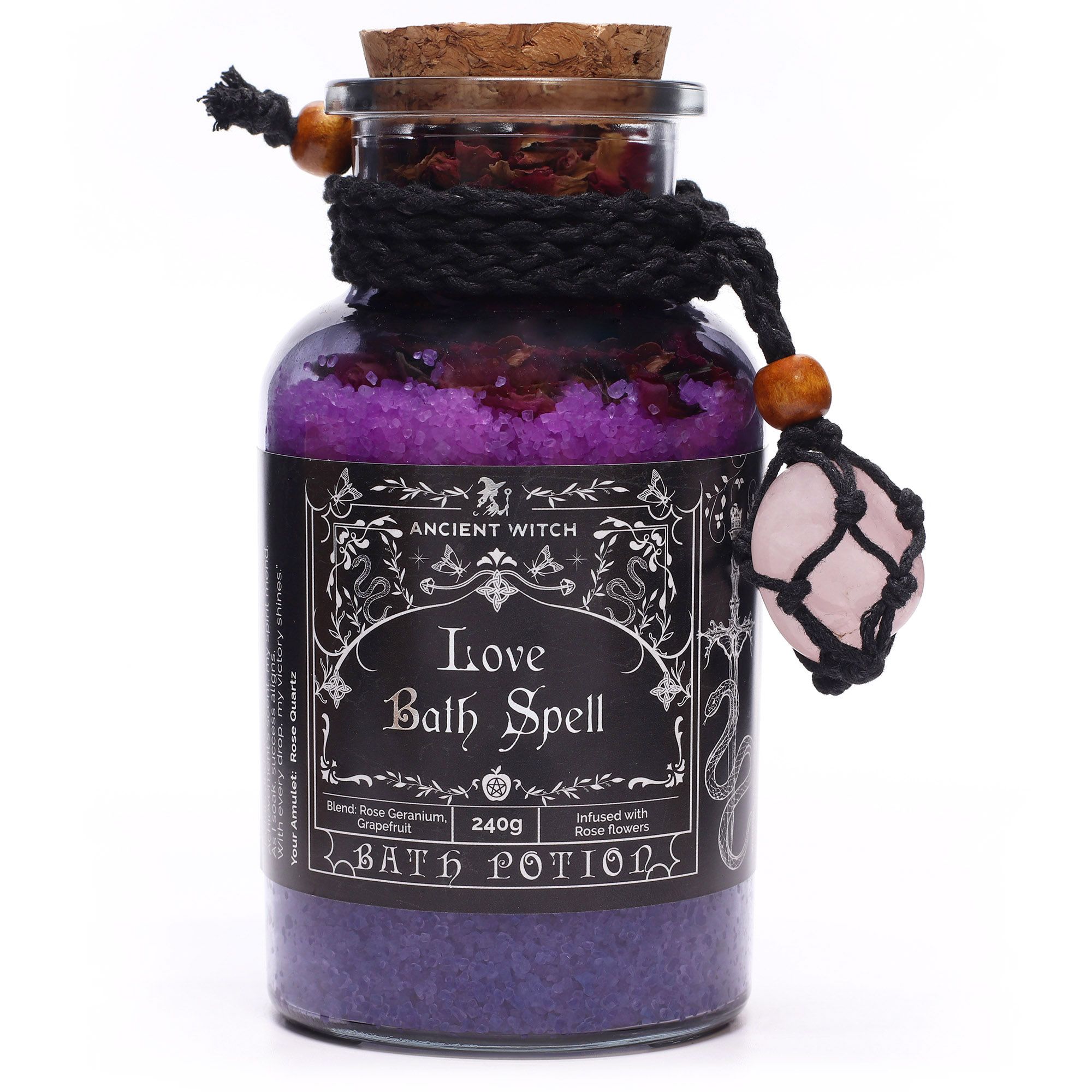 Ancient Witch Badepotion Med Rose Quartz-Amulet – Love