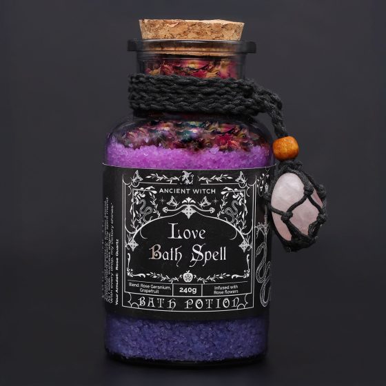 Ancient Witch Badepotion Med Rose Quartz-Amulet – Love - Billede 2