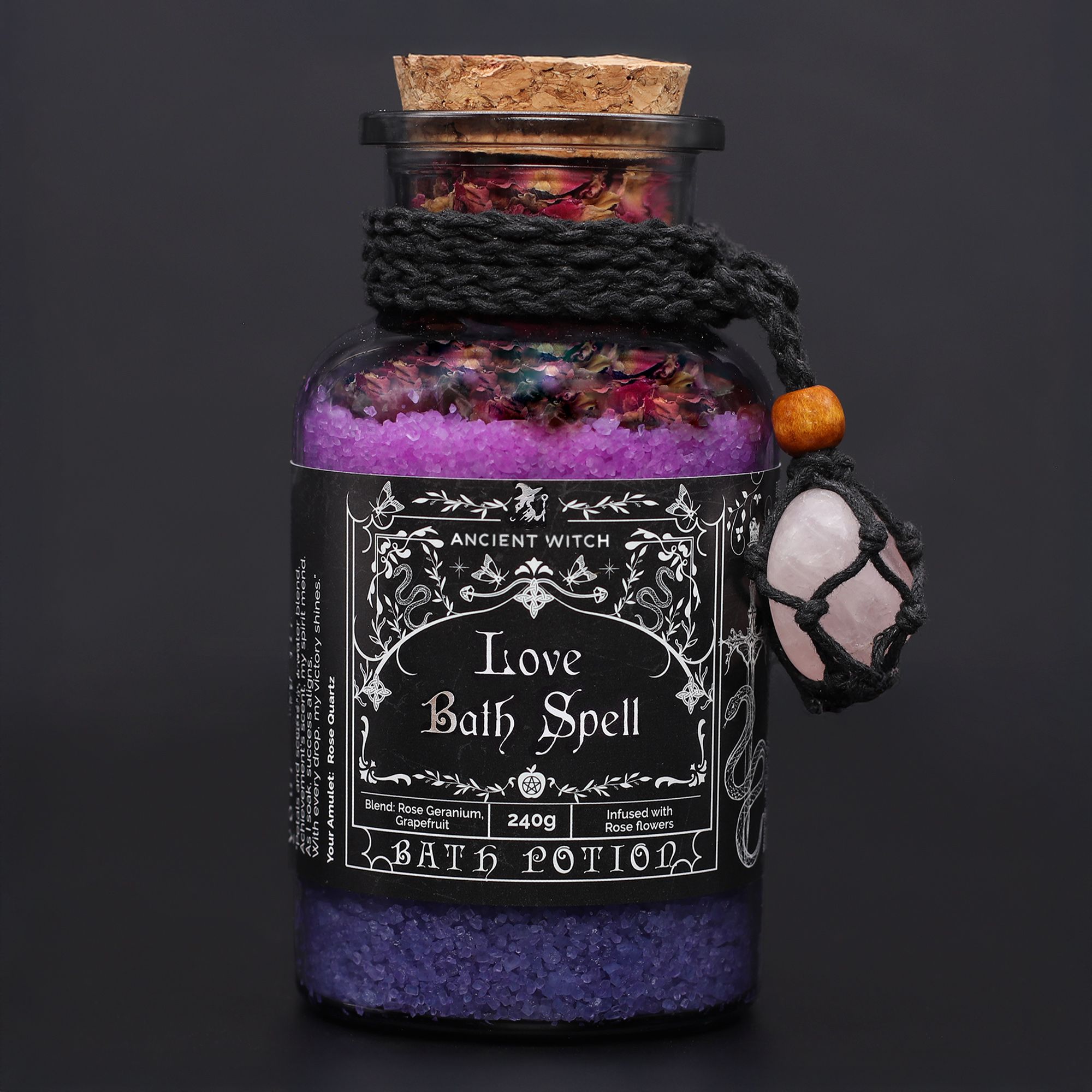 Ancient Witch Badepotion Med Rose Quartz-Amulet – Love