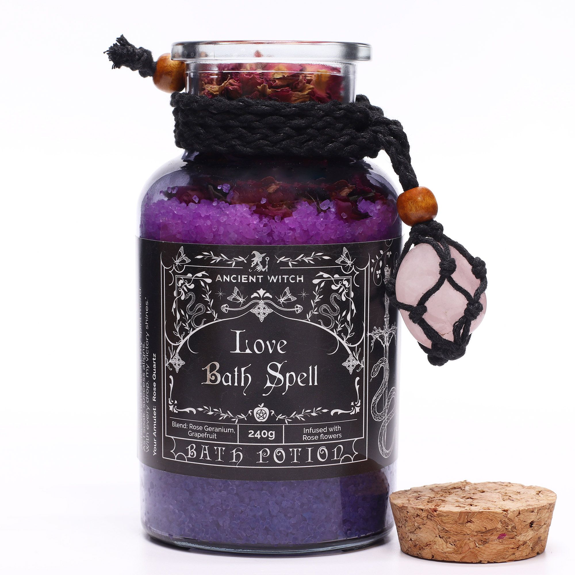 Ancient Witch Badepotion Med Rose Quartz-Amulet – Love