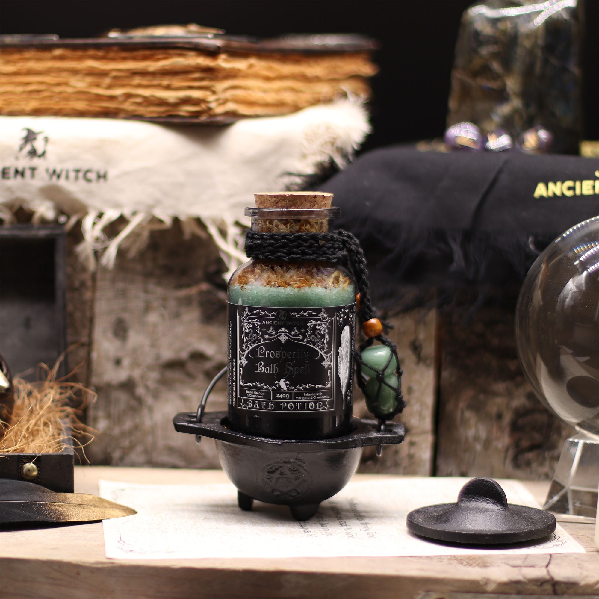 Ancient Witch Badepotion Med Aventurine-Amulet – Prosperity