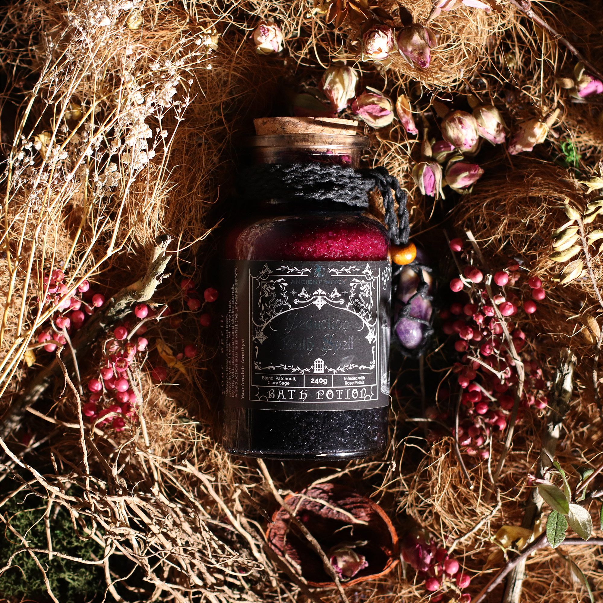 Ancient Witch Badepotion Med Amethyst-Amulet – Seduction