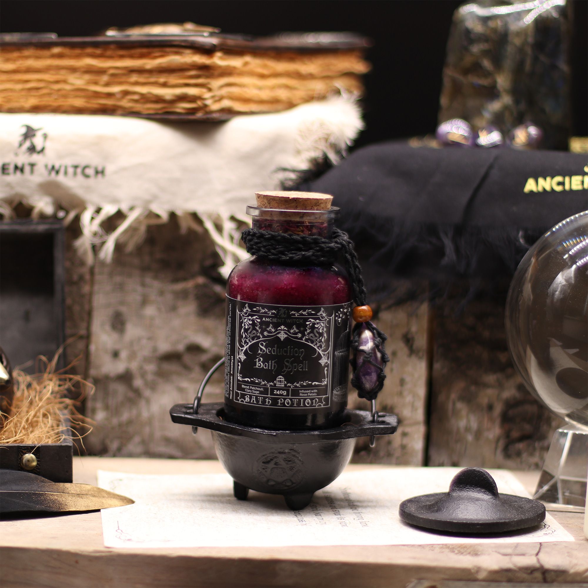 Ancient Witch Badepotion Med Amethyst-Amulet – Seduction