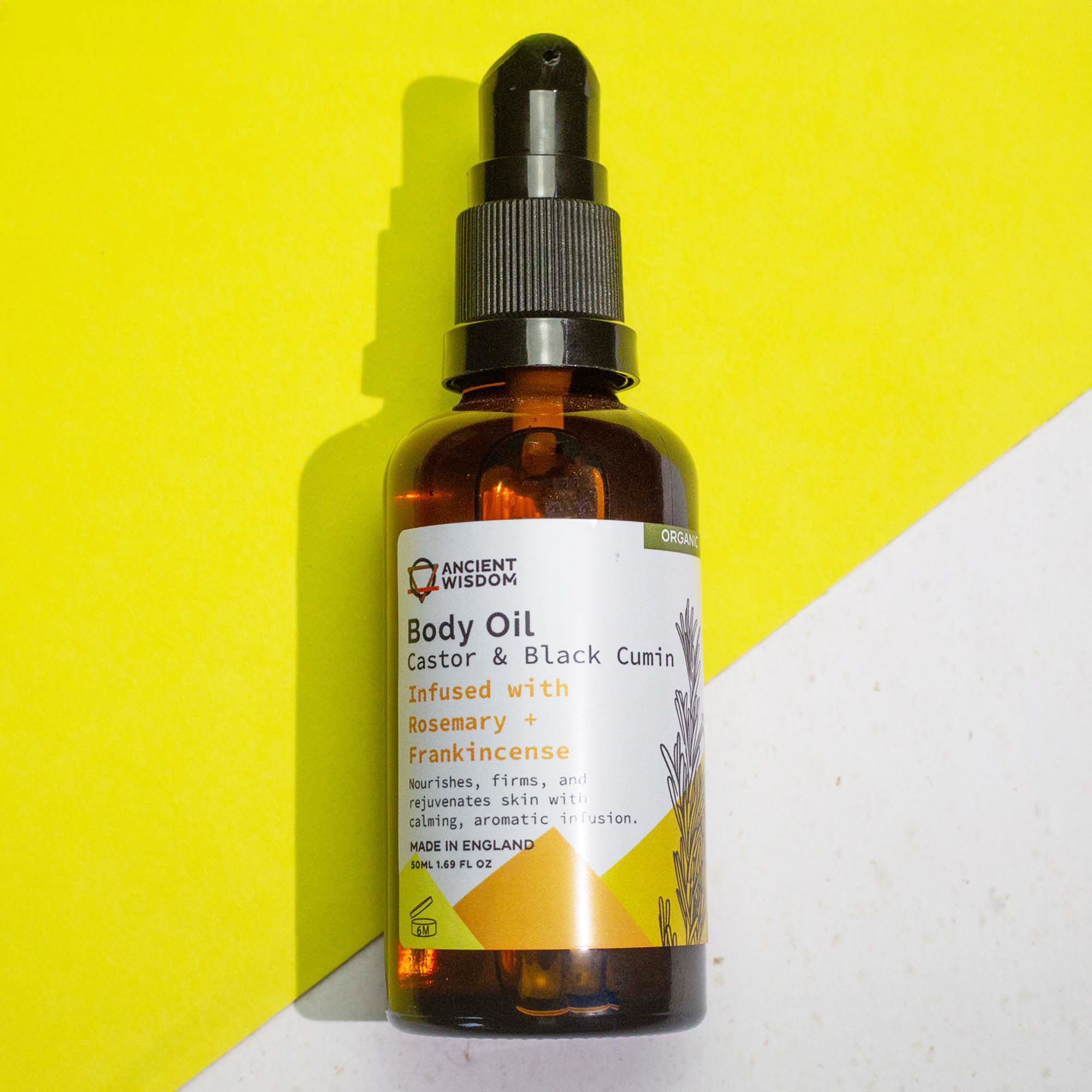 Ancient Wisdom Økologisk Kropsolie – Rosemary & Frankincense 50 Ml