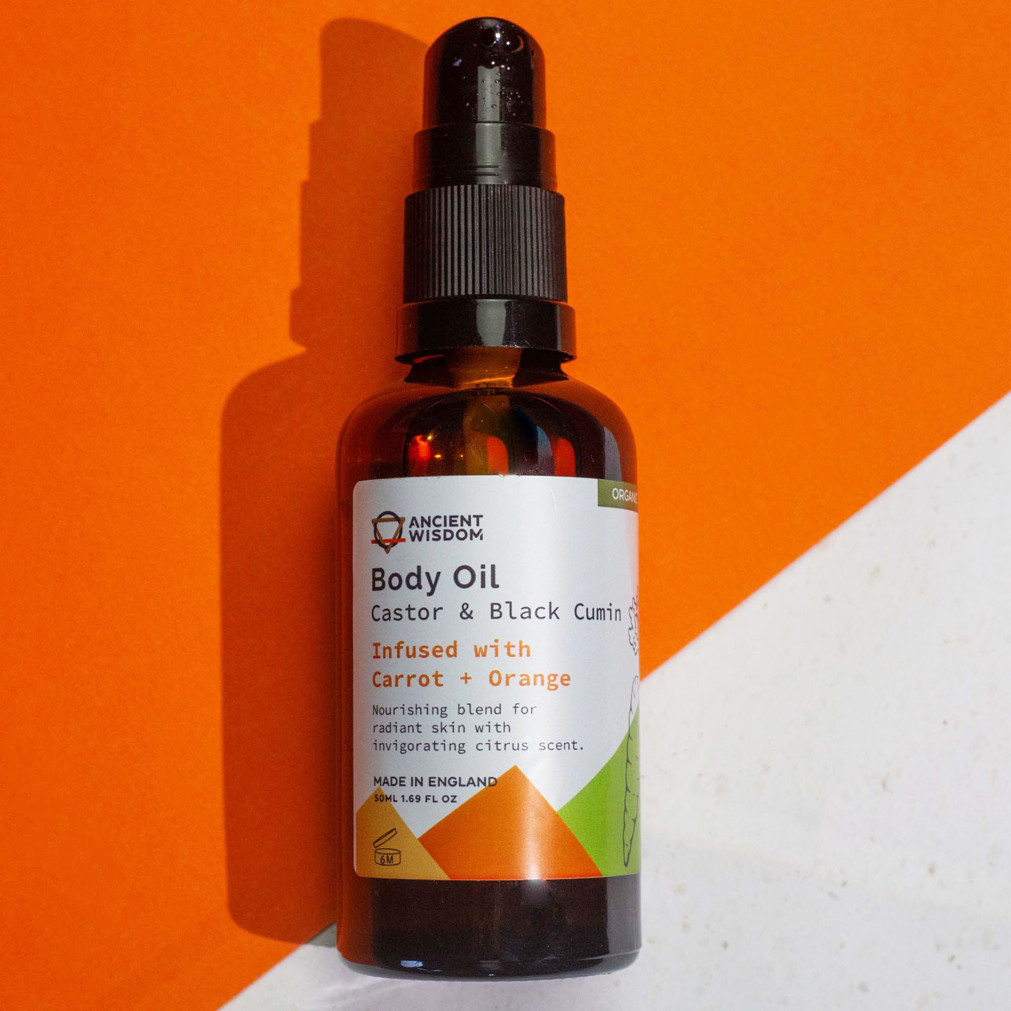 Ancient Wisdom Økologisk Kropsolie – Carrot & Orange 50 Ml