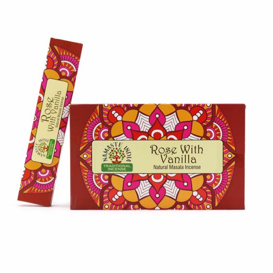 Namaste India Røgelsespinde – Rose Med Vanilje