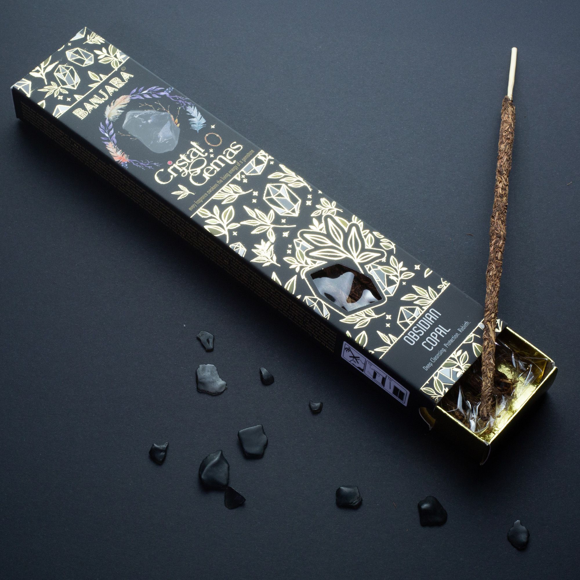 Banjara Røgelsespinde – Obsidian Copal