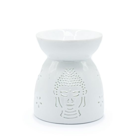 Ancient Wisdom Oliebrænder – Buddha Udskæring Hvid