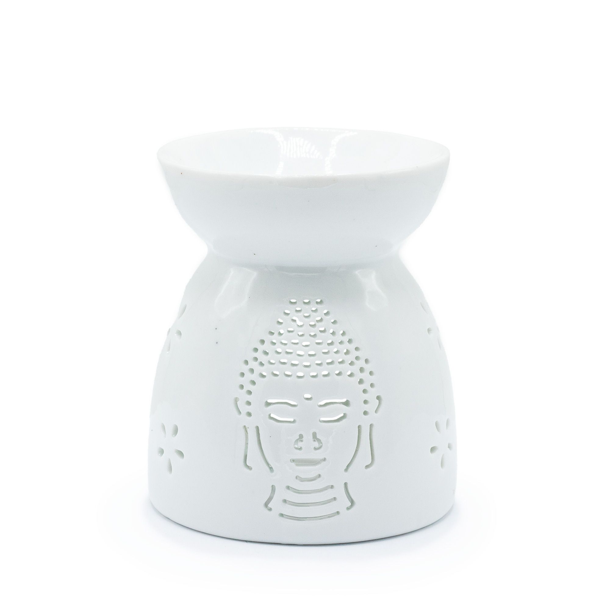Ancient Wisdom Oliebrænder – Buddha Udskæring Hvid