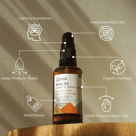 Ancient Wisdom Økologisk Kropsolie – Carrot & Orange 50 Ml - Billede 5