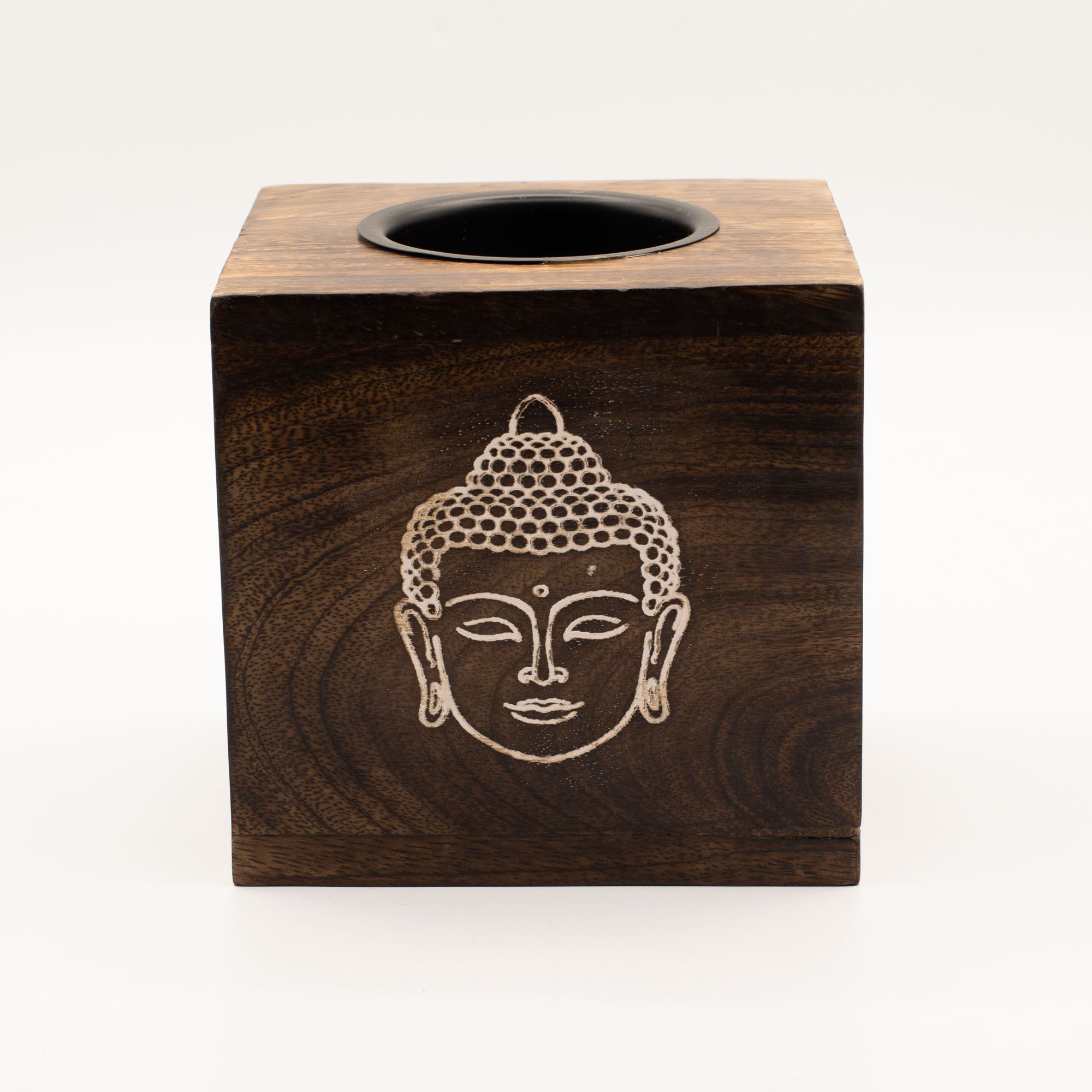 Ancient Wisdom Oliebrænder – Stor Kvadratisk Mangotræ Buddhaansigt