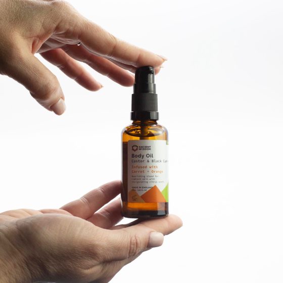 Ancient Wisdom Økologisk Kropsolie – Carrot & Orange 50 Ml - Billede 4
