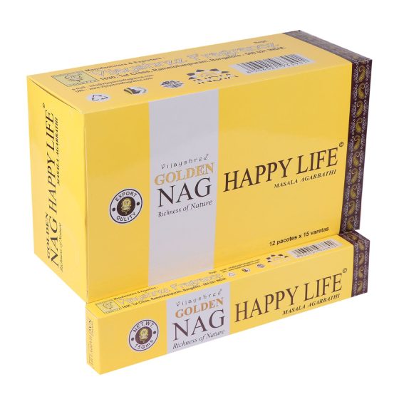 Golden Nag Røgelsespinde – Happy Life