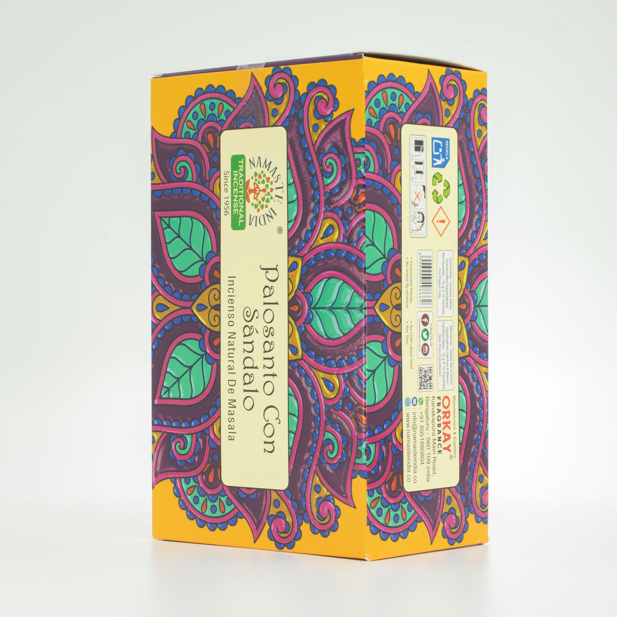 Namaste India Røgelsespinde – Palo Santo Med Sandeltræ