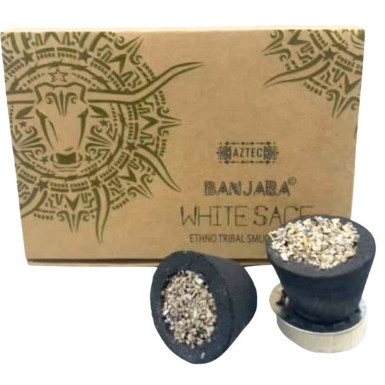 Banjara Harpikskopper – Hvid Salvie