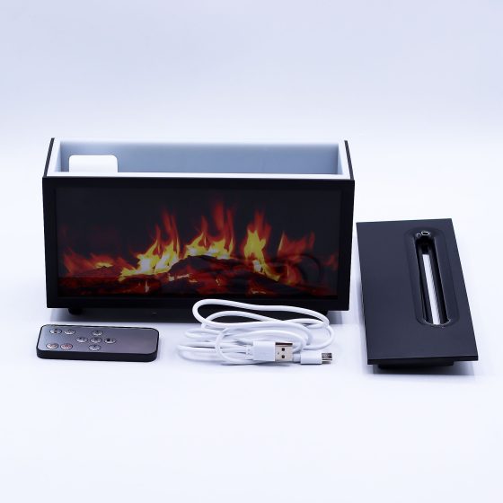 Ancient Wisdom Aromadiffuser – Flammeeffekt Med Fuglelyd Sort - Billede 3
