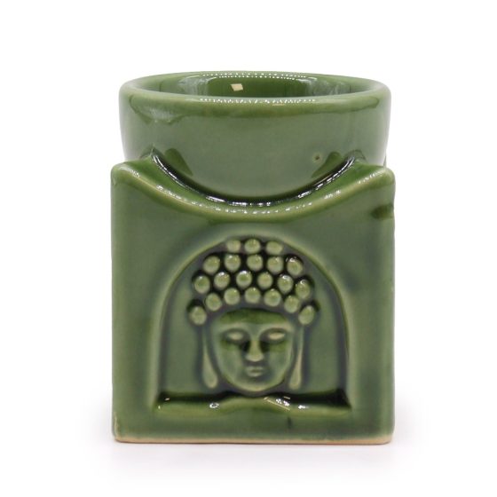 Ancient Wisdom Oliebrænder – Kvadratisk Buddha Mørk Jade
