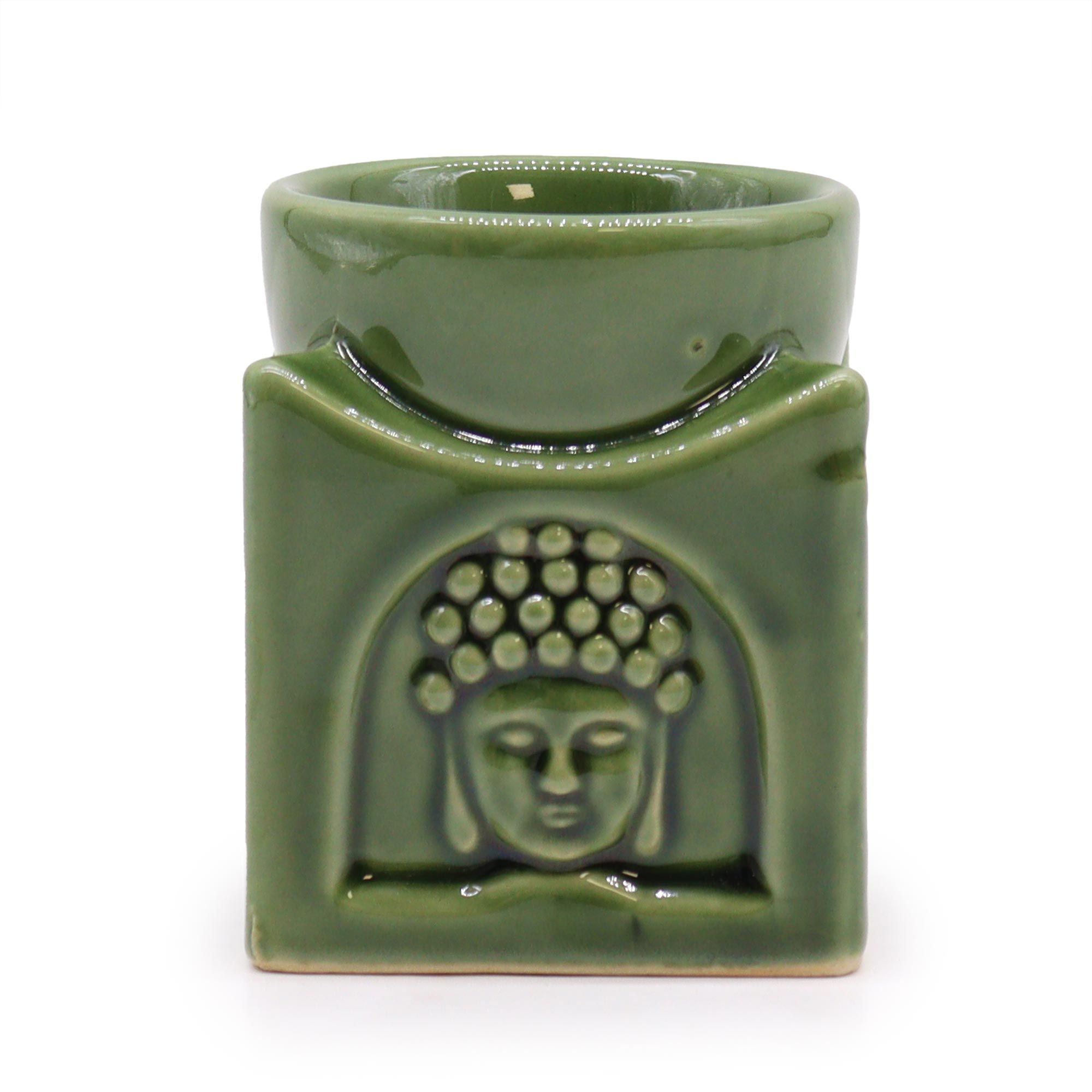 Ancient Wisdom Oliebrænder – Kvadratisk Buddha Mørk Jade