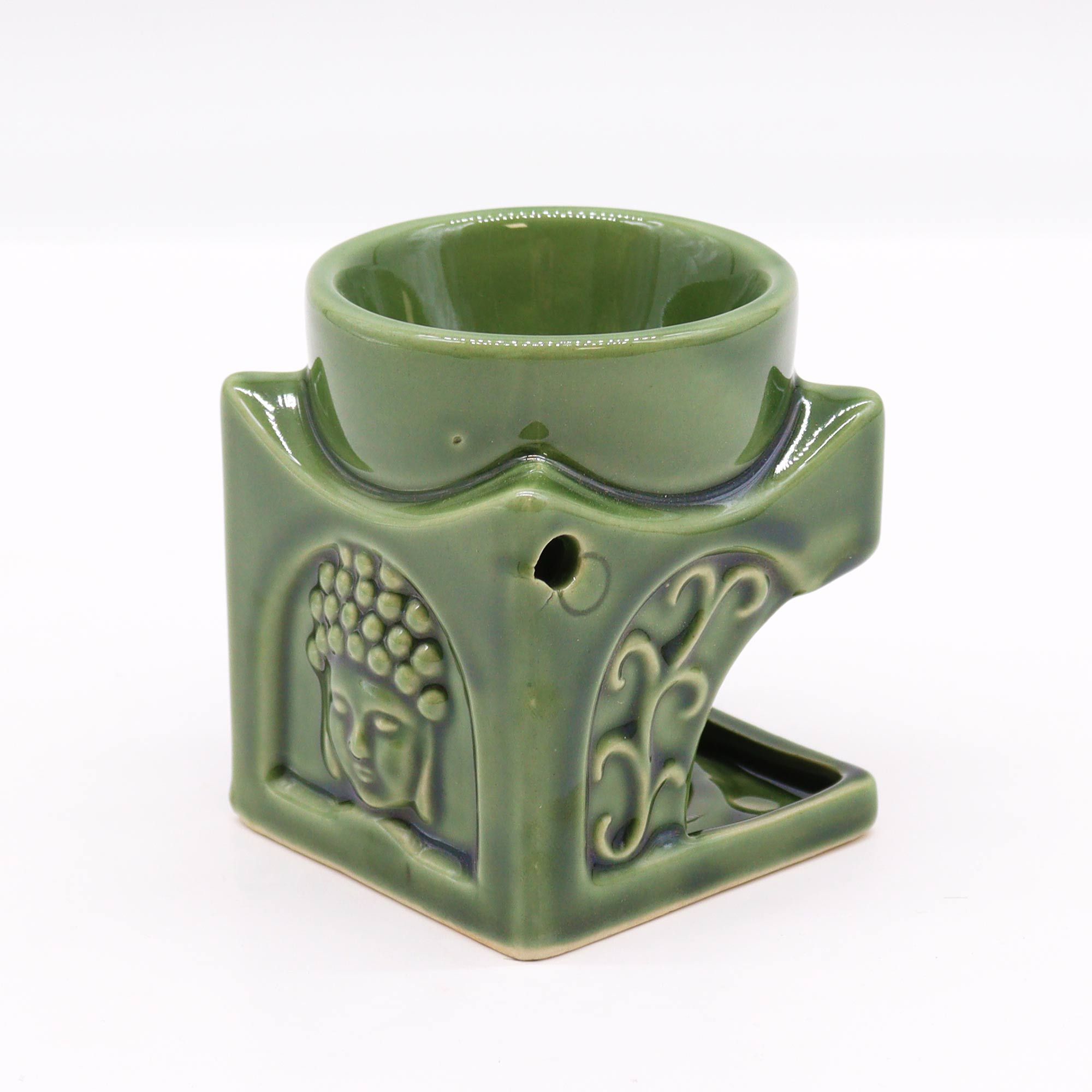 Ancient Wisdom Oliebrænder – Kvadratisk Buddha Mørk Jade