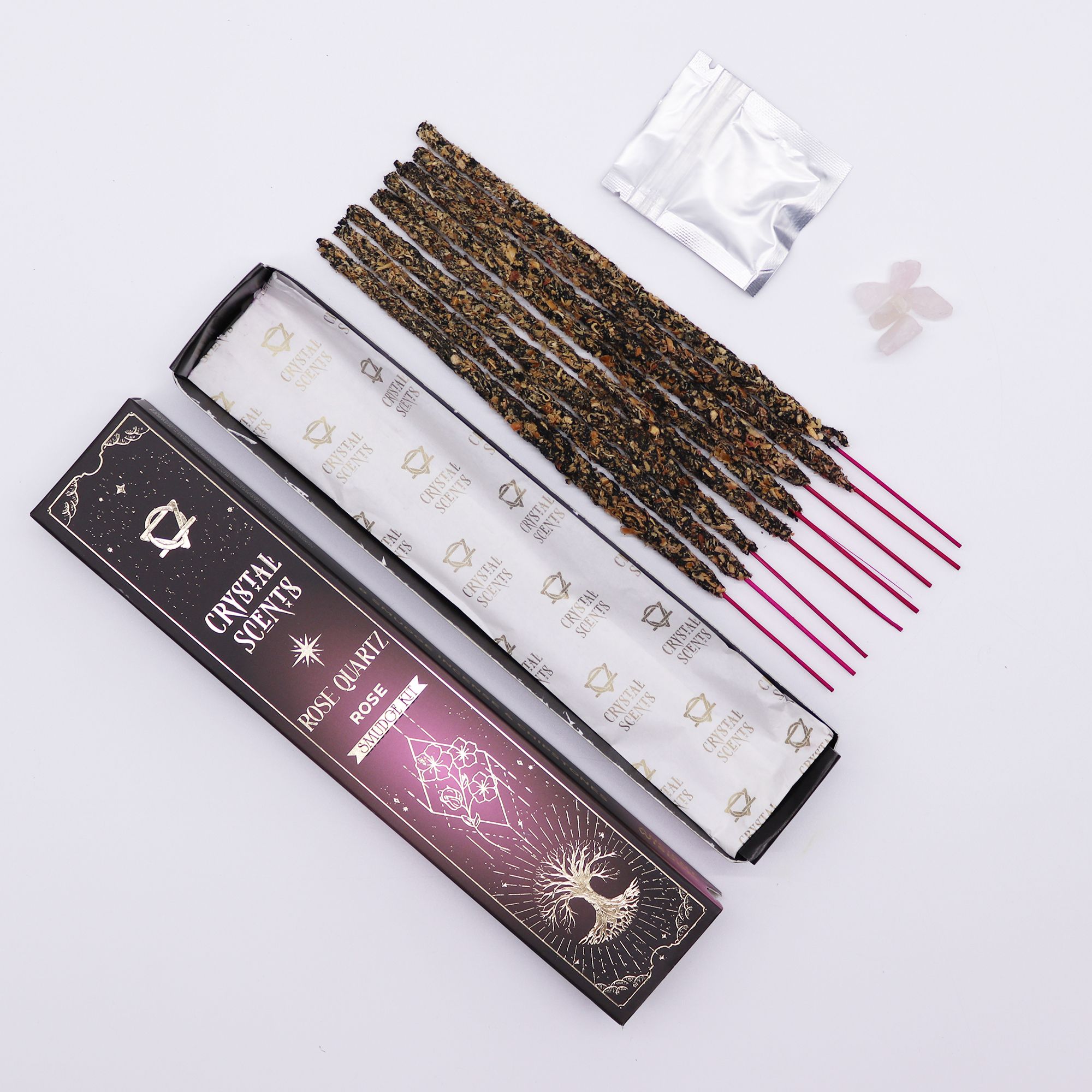 Crystal Scents Røgelsespinde – Rosakvarts Rose