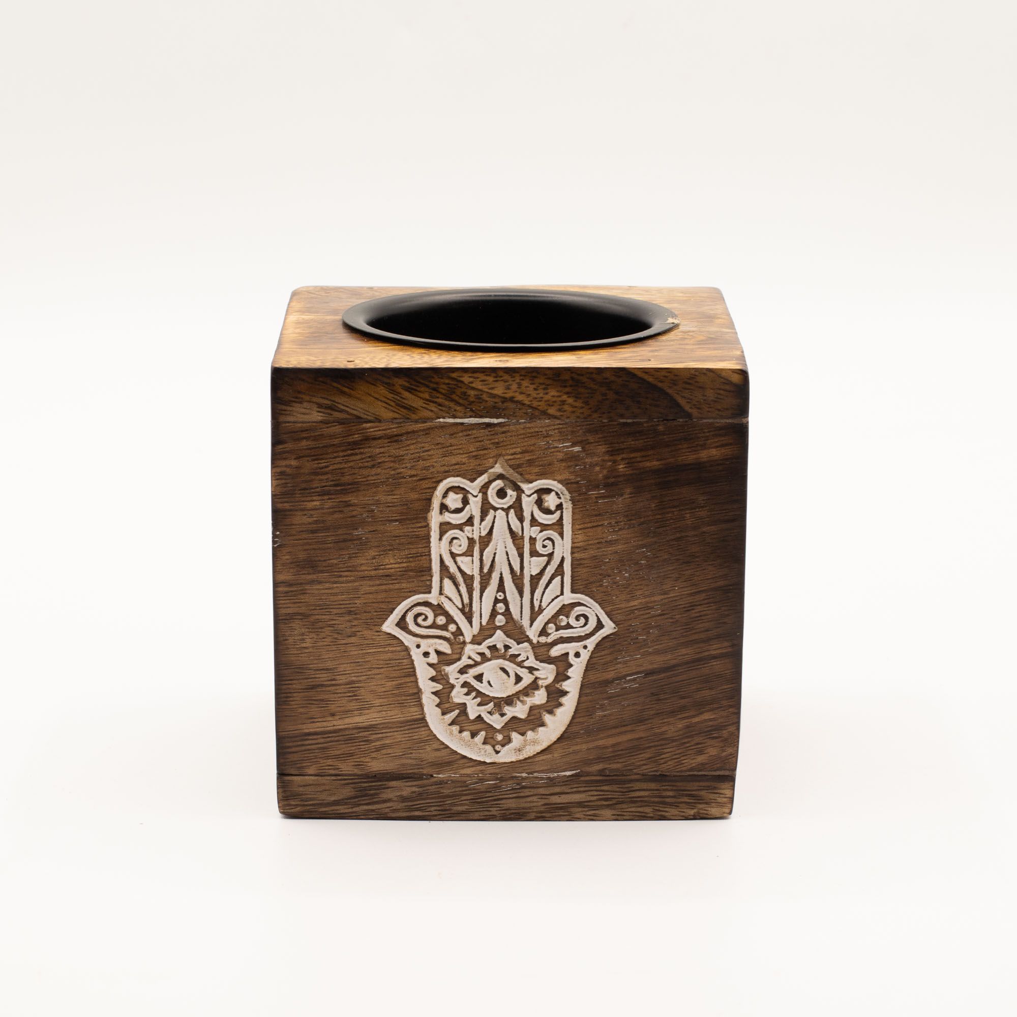 Ancient Wisdom Oliebrænder – Kvadratisk Mangotræ Hamsa