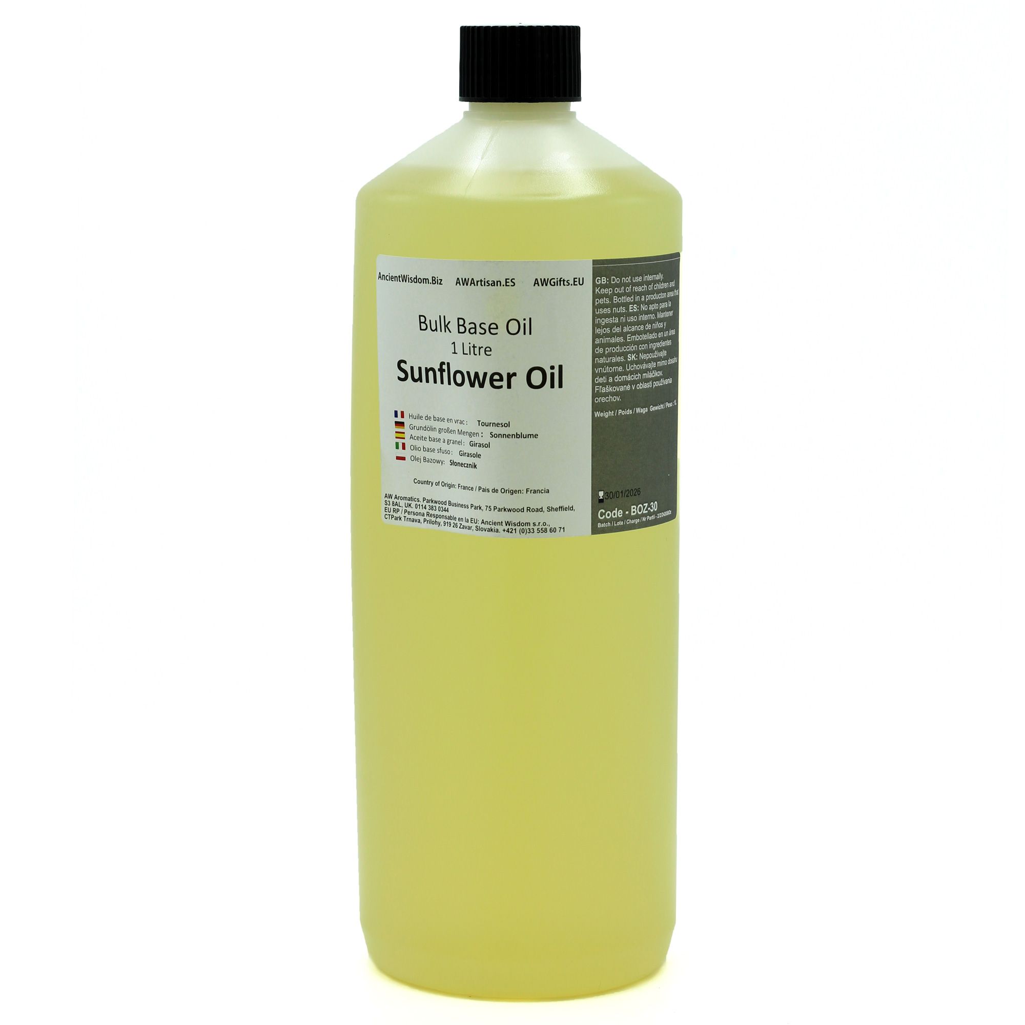 Ancient Wisdom Baseolie – Sunflower 1 L