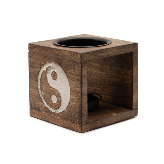 Ancient Wisdom Oliebrænder – Kvadratisk Mangotræ Yin Yang