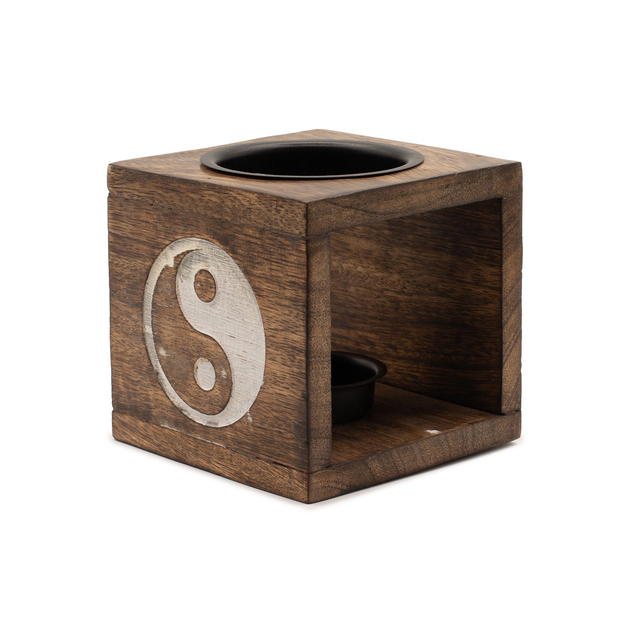Ancient Wisdom Oliebrænder – Kvadratisk Mangotræ Yin Yang