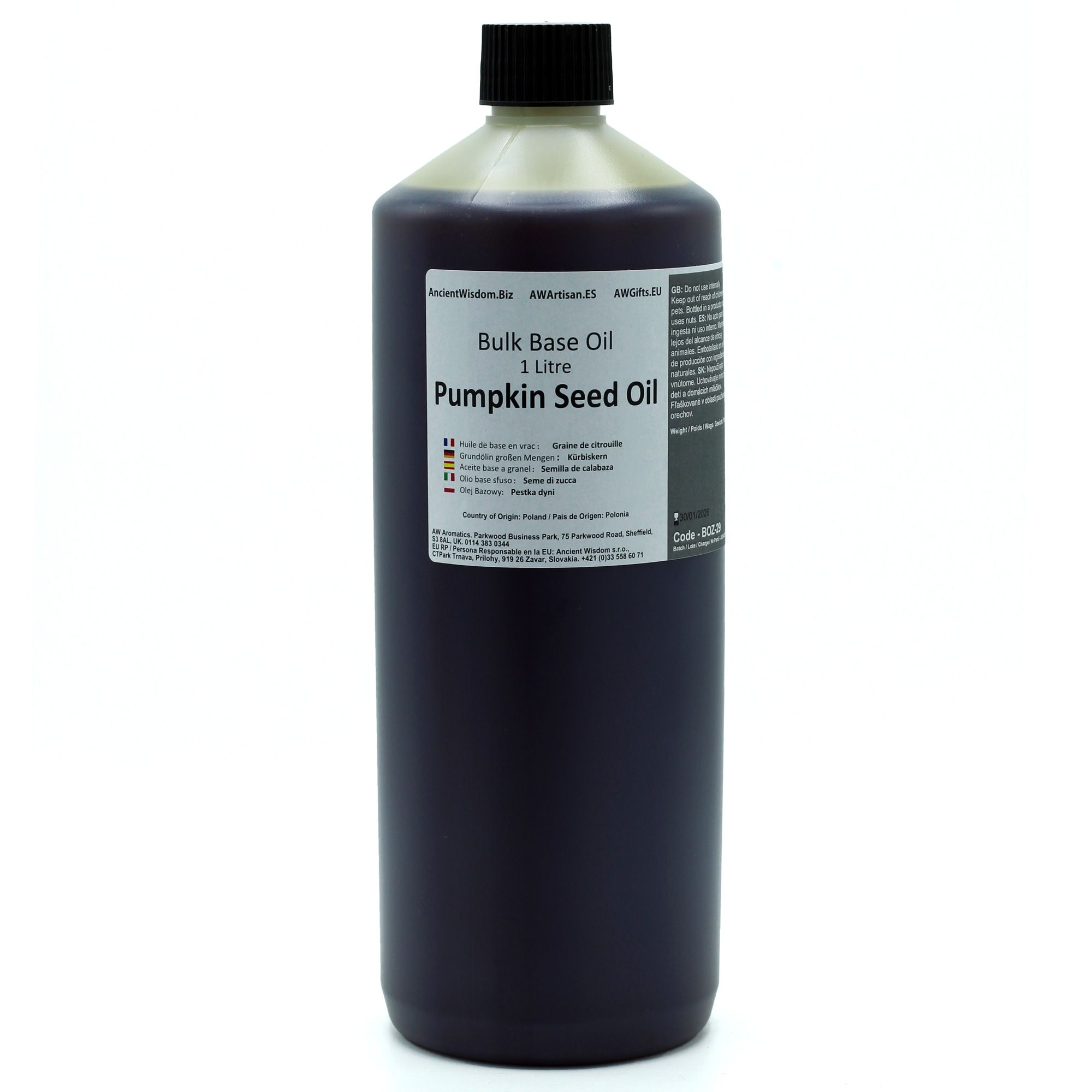 Ancient Wisdom Baseolie – Pumpkin Seed 1 L