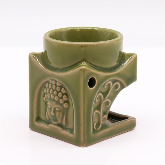 Ancient Wisdom Oliebrænder – Kvadratisk Buddha Lys Jade - Billede 3