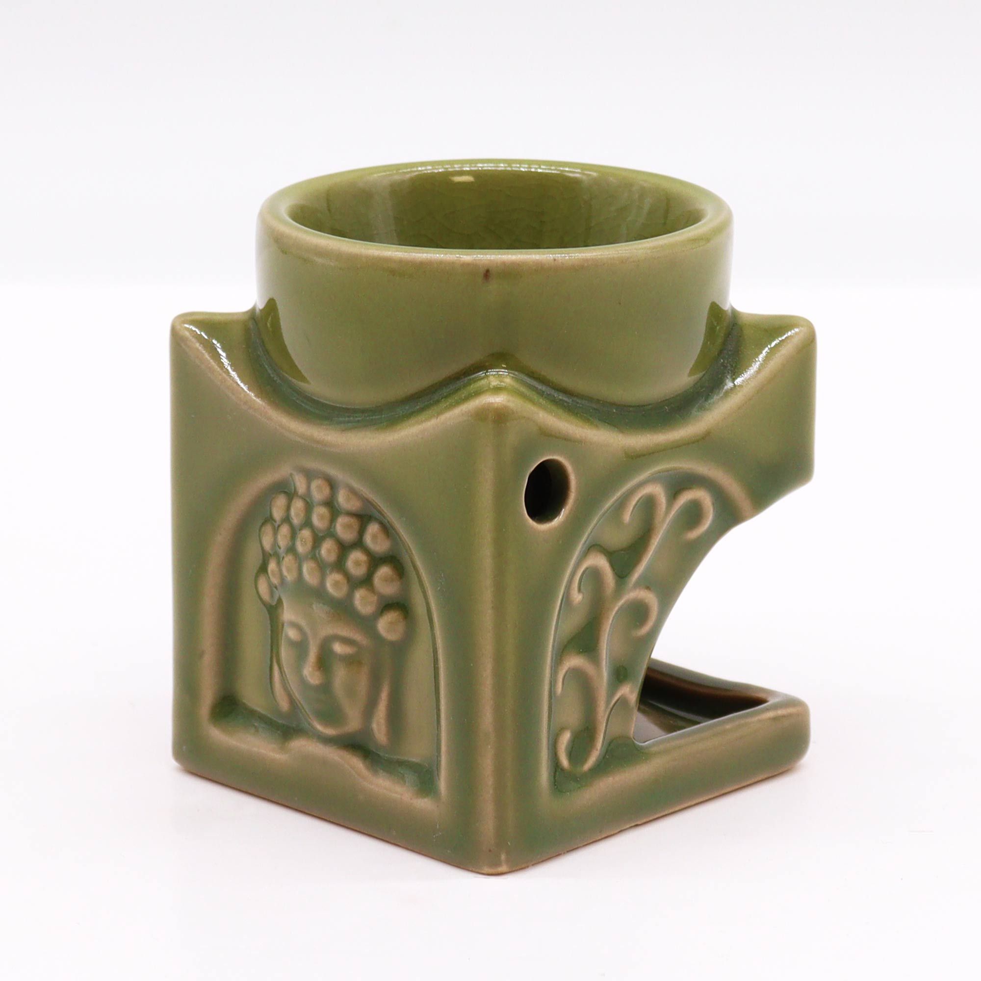Ancient Wisdom Oliebrænder – Kvadratisk Buddha Lys Jade
