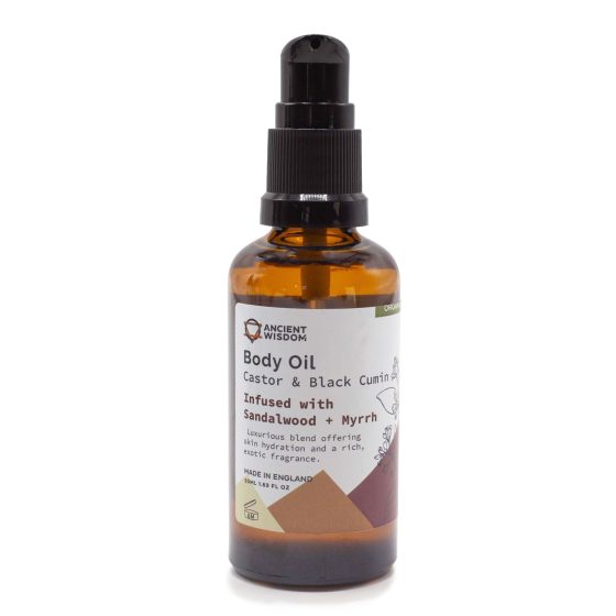 Ancient Wisdom Økologisk Kropsolie – Sandalwood & Myrrh 50 Ml