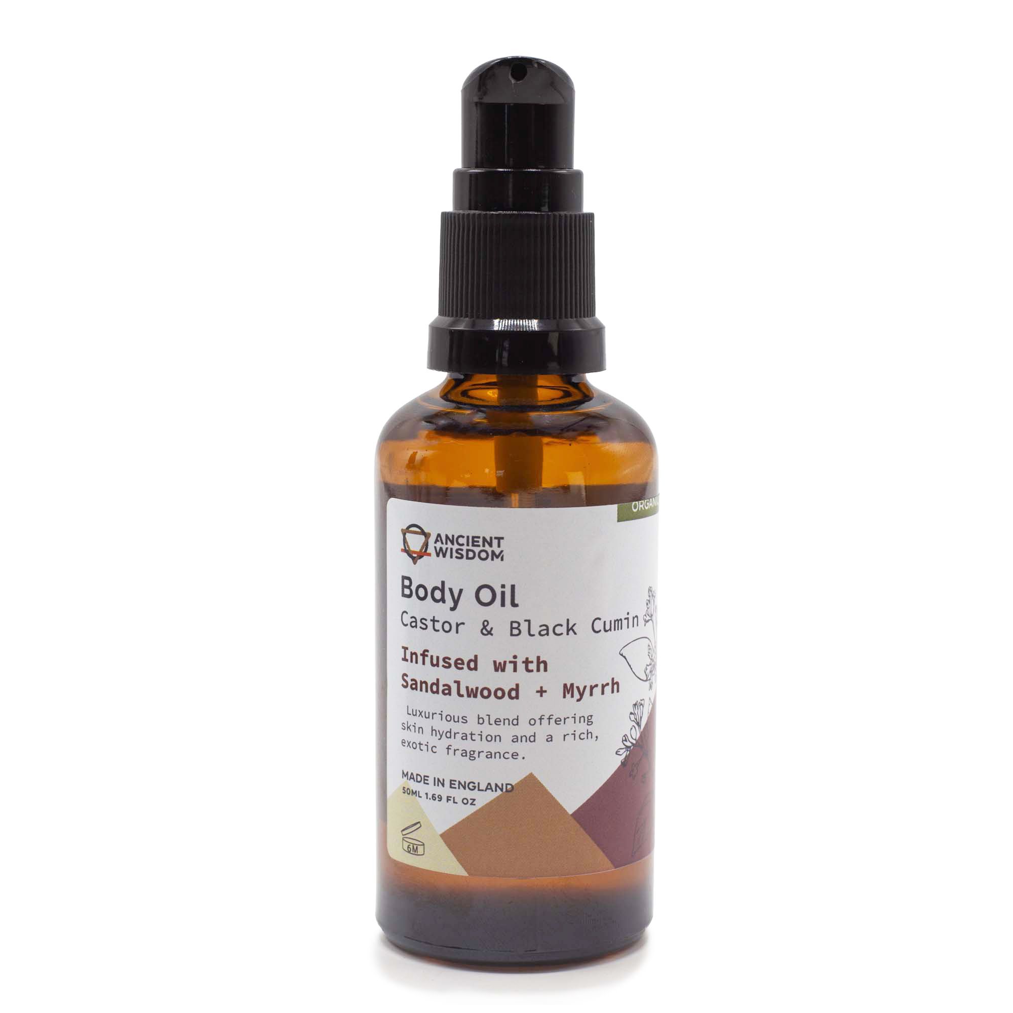 Ancient Wisdom Økologisk Kropsolie – Sandalwood & Myrrh 50 Ml