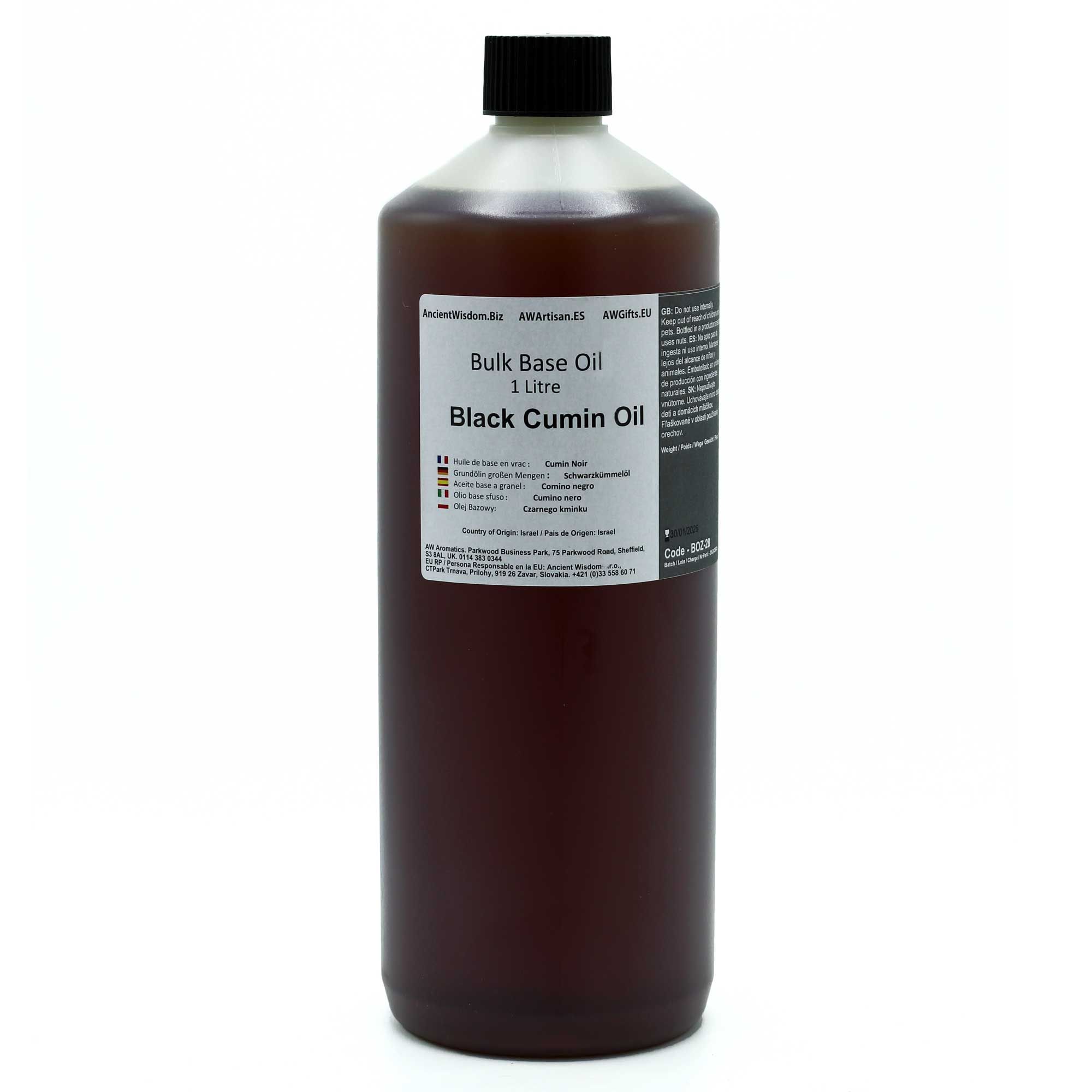 Ancient Wisdom Baseolie – Black Cumin 1 L