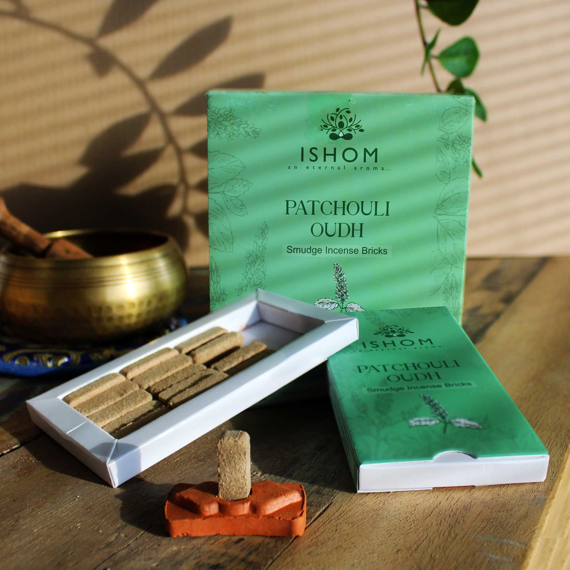 Ishom Harpiksklodser Med Brænder – Patchouli Oudh