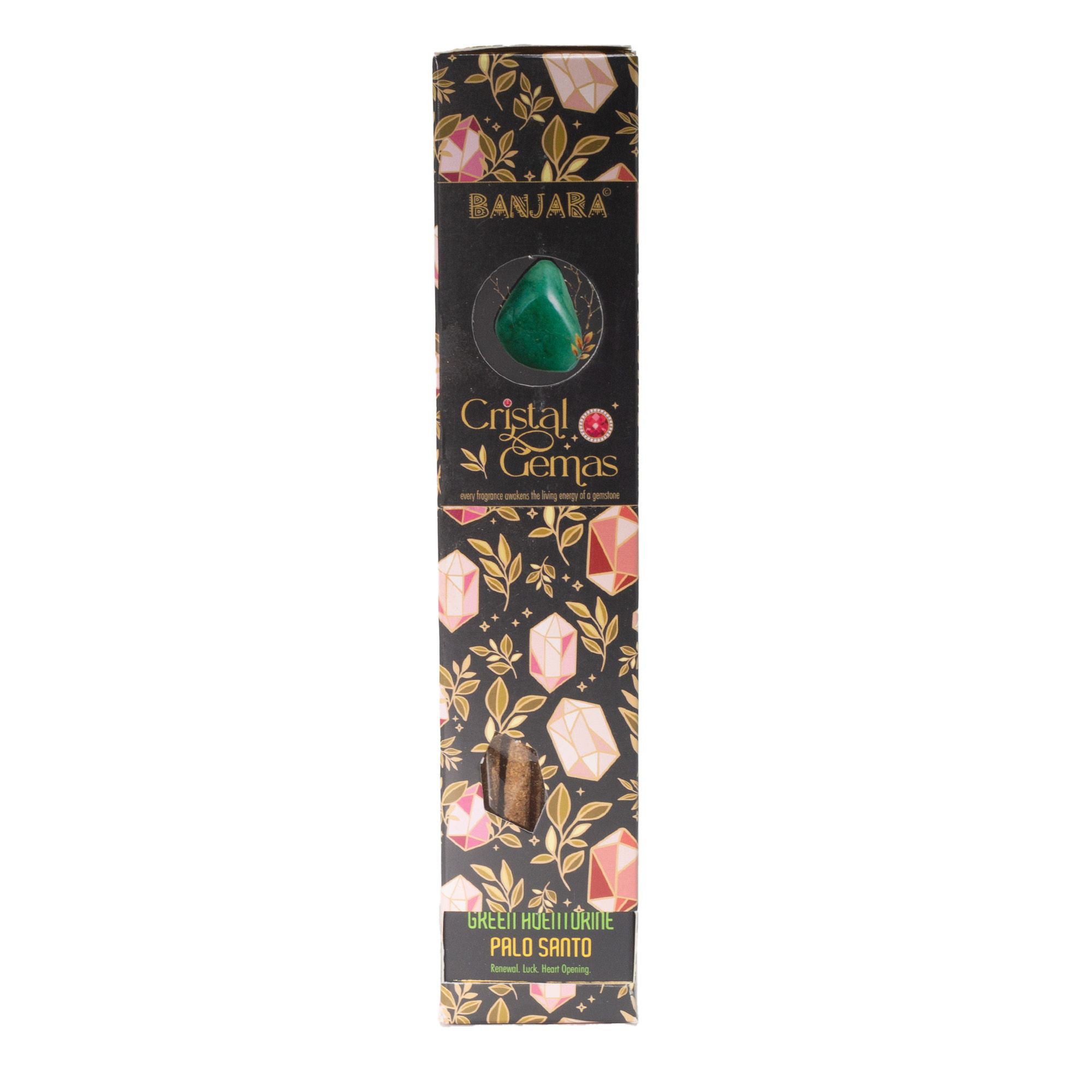 Banjara Røgelsespinde – Grøn Aventurin Palo Santo