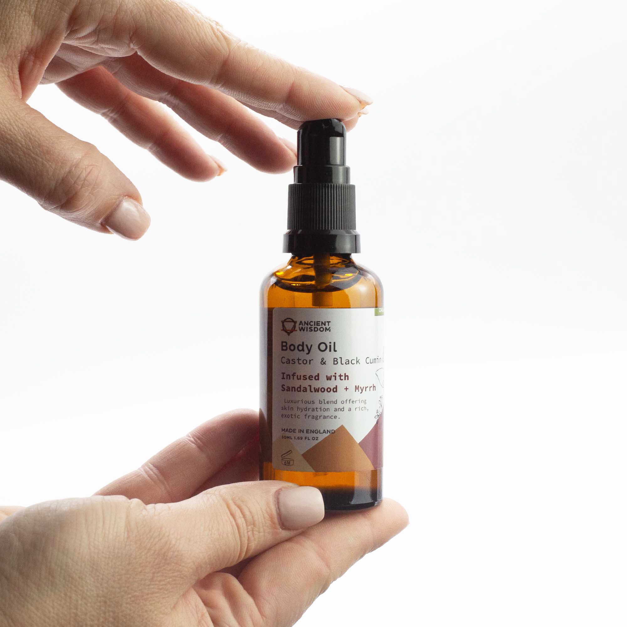 Ancient Wisdom Økologisk Kropsolie – Sandalwood & Myrrh 50 Ml