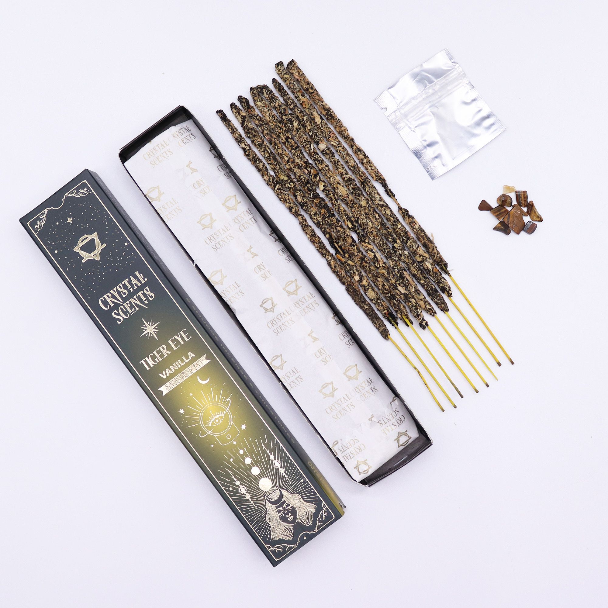 Crystal Scents Røgelsespinde – Tigerøje Vanilje