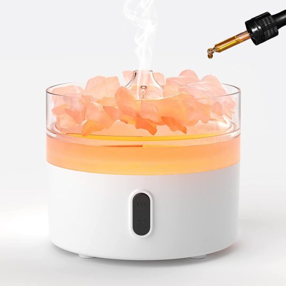 Ancient Wisdom Aromadiffuser – Himalayasalt Med Flammeeffekt - Billede 2