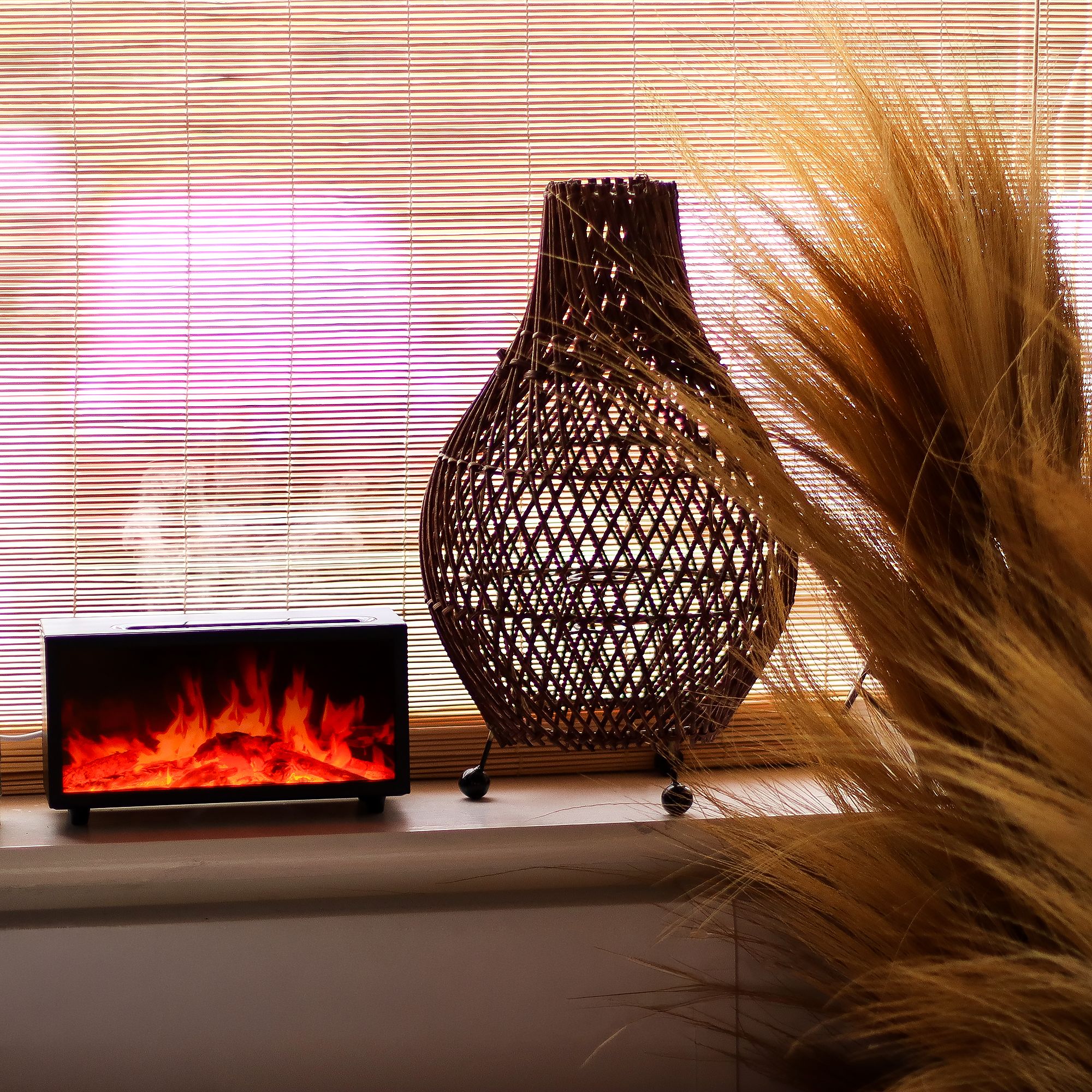 Ancient Wisdom Aromadiffuser – Flammeeffekt Med Fuglelyd Sort