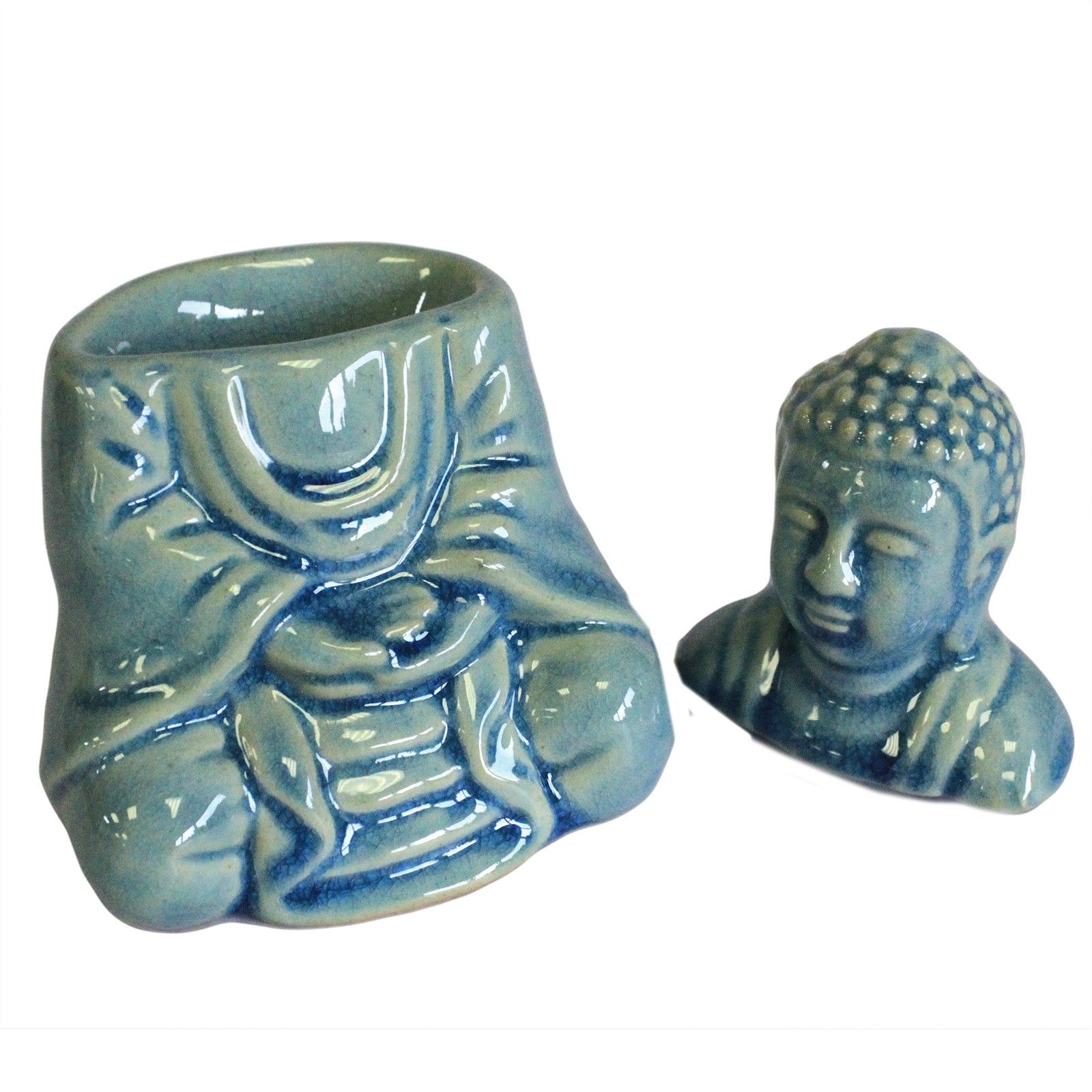 Ancient Wisdom Oliebrænder – Siddende Buddha Blå