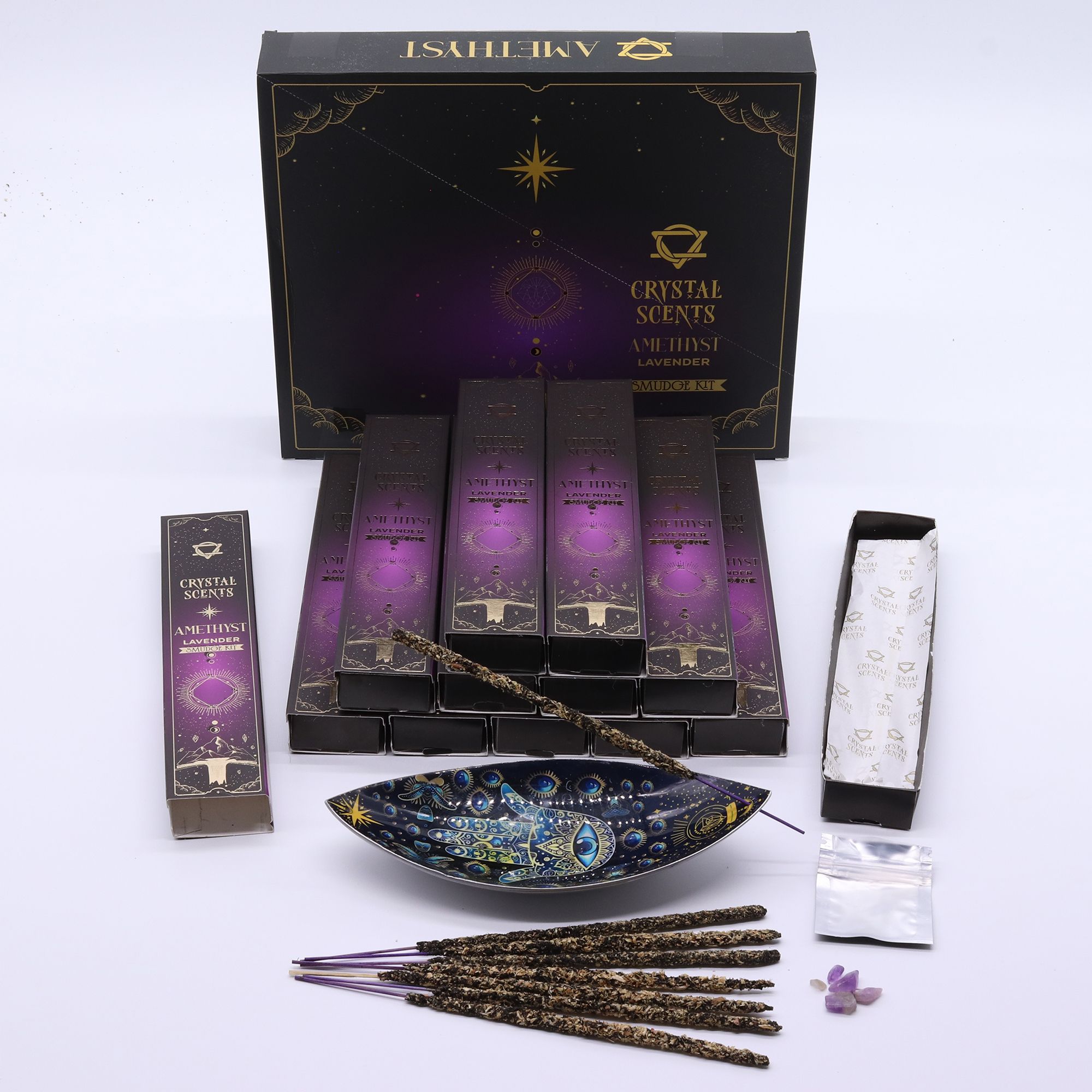 Crystal Scents Røgelsespinde – Ametyst Lavendel
