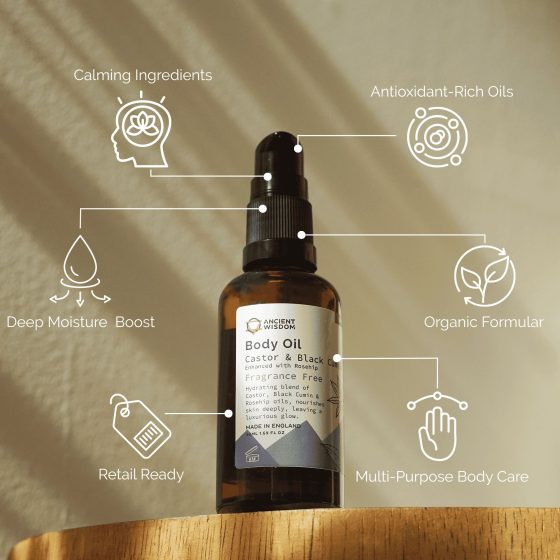 Ancient Wisdom Økologisk Kropsolie – Rosehip Uparfumeret 50 Ml - Billede 4