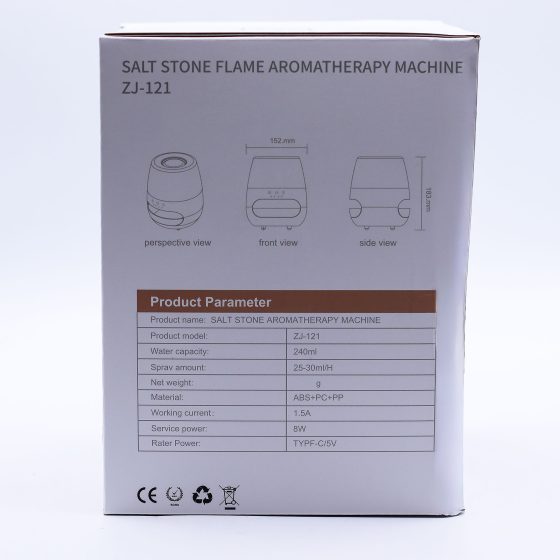 Ancient Wisdom Aromadiffuser – Saltsten Flammeeffekt Hvid - Billede 9