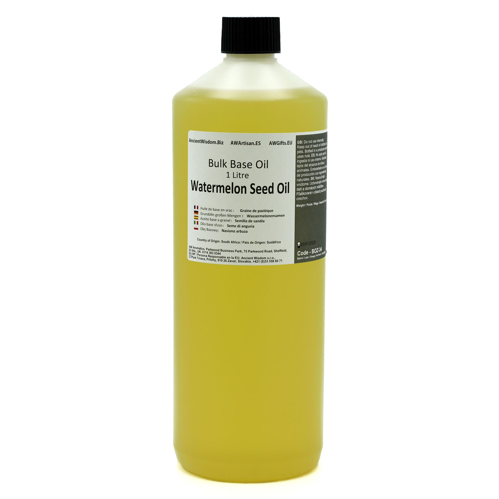 Ancient Wisdom Baseolie – Watermelon Seed 1 L