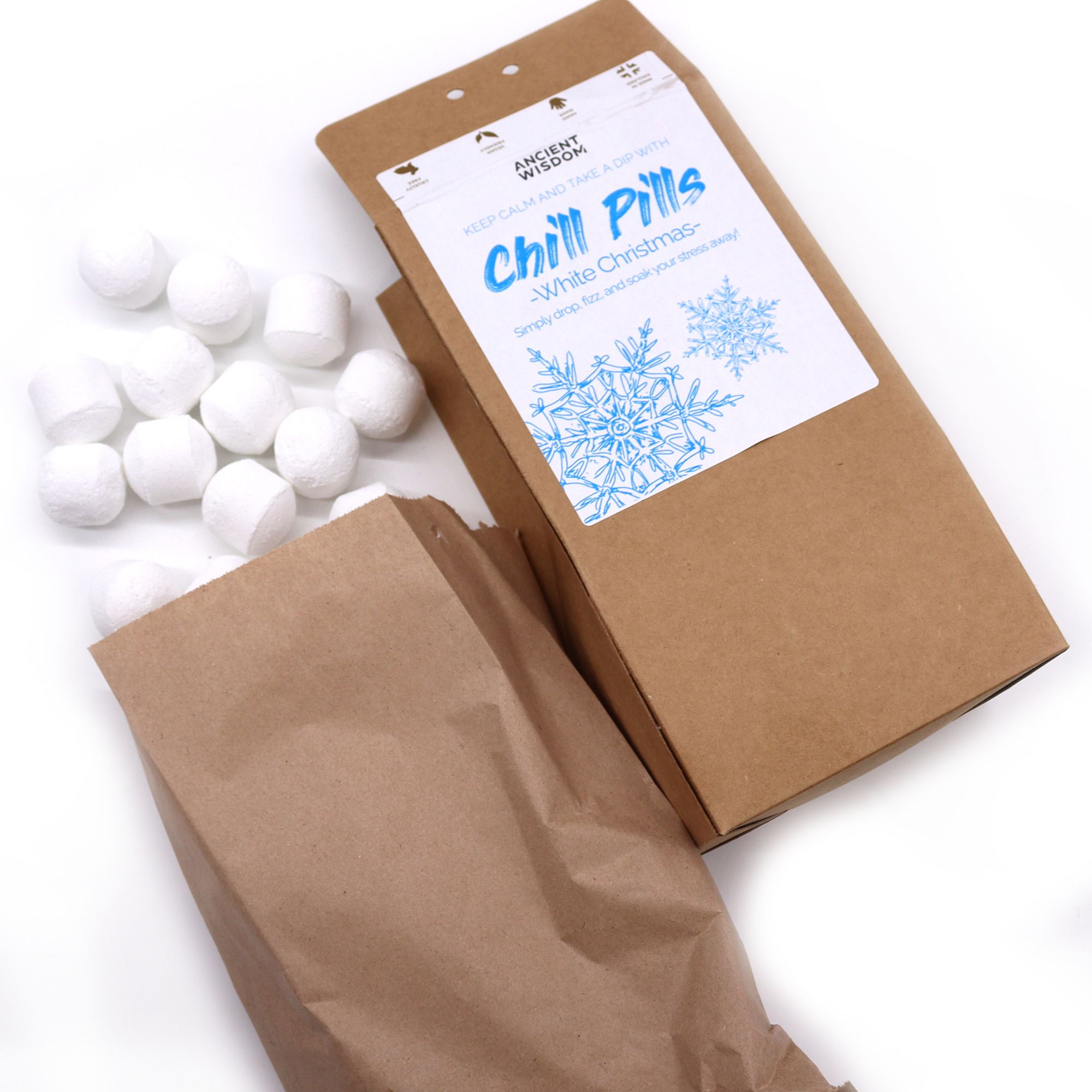 Chill Pills Badebomber 350g - White Christmas