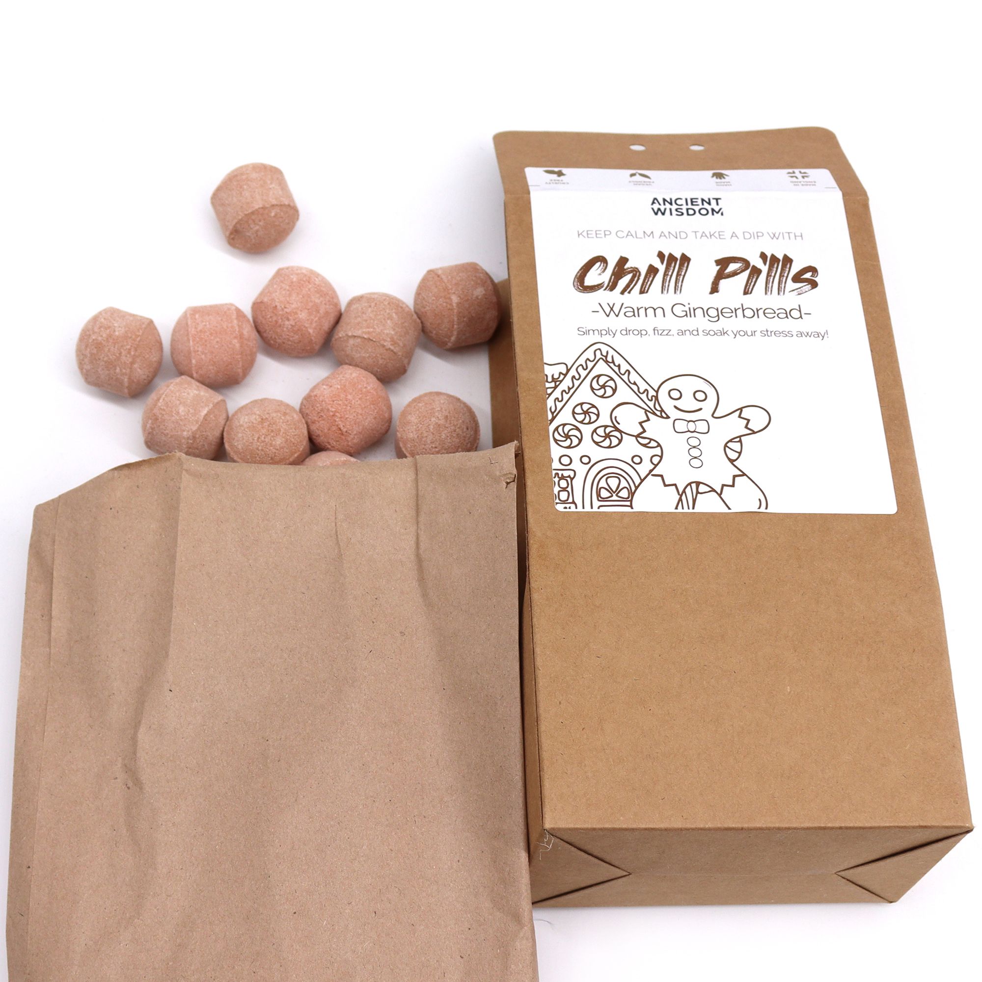 Chill Pills Badebomber 350g - Warm Gingerbread